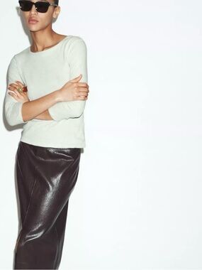 NWT ZARA WASHED EFFECT LINEN T-SHIRT